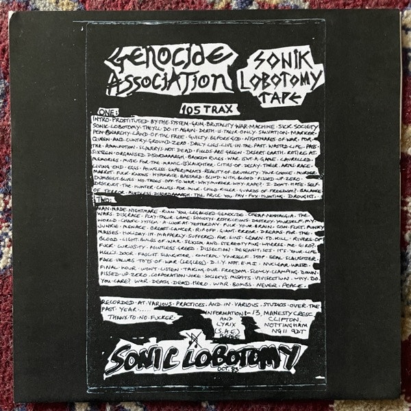 GENOCIDE ASSOCIATION Sonik Lobotomy Tape (No label - Reissue) (EX) 7"
