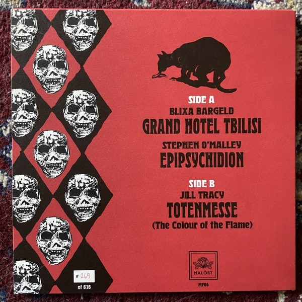 BLIXA BARGELD / STEPHEN O'MALLEY / JILL TRACY Songs Of Decadence: A Soundtrack To The Writings Of Stanislaw Przybyszewski (Malört - Sweden original) (NM/EX) 7"