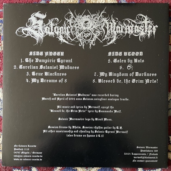 SATANIC WARMASTER Carelian Satanist Madness (Red vinyl) (No Colours - Germany original) (EX) LP