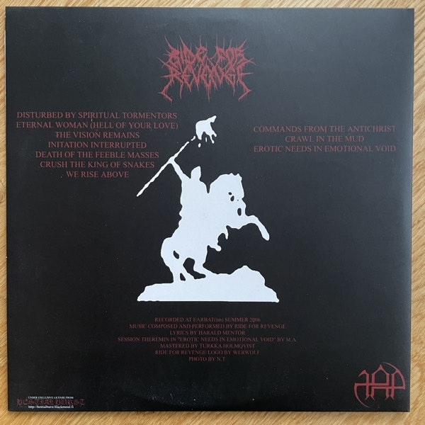 RIDE FOR REVENGE The King Of Snakes (Ahdistuksen Aihio - Finland original) (EX) LP