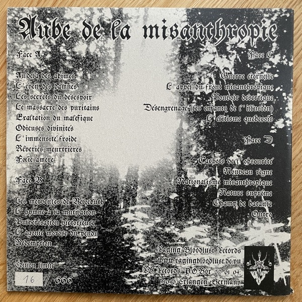 AKITSA Aube De La Misanthropie (Raging Bloodlust - Germany original) (EX) 2LP