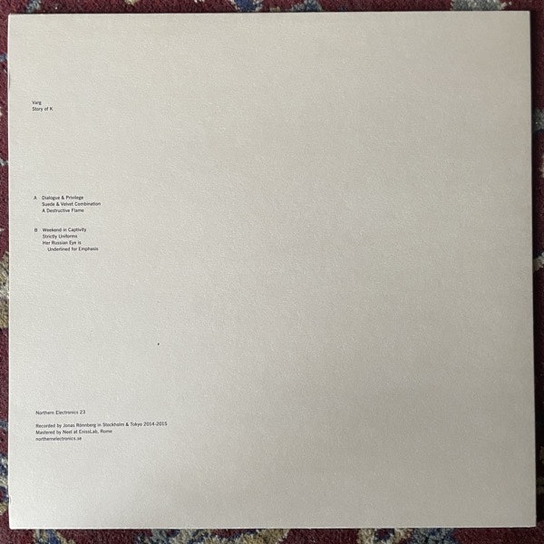 VARG Story of K (White vinyl) (Northern Electronics - Sweden original) (EX/NM) LP