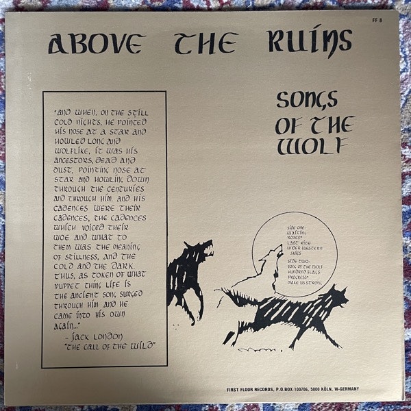 ABOVE THE RUINS Songs Of The Wolf (First Floor - Germany 1988 reissue) (EX/VG+) LP