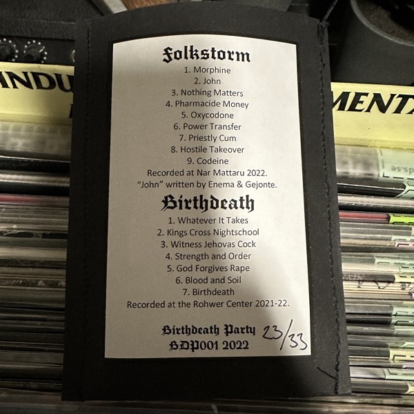 FOLKSTORM / BIRTHDEATH Split (Birthdeath Party - Sweden original) (NM) TAPE