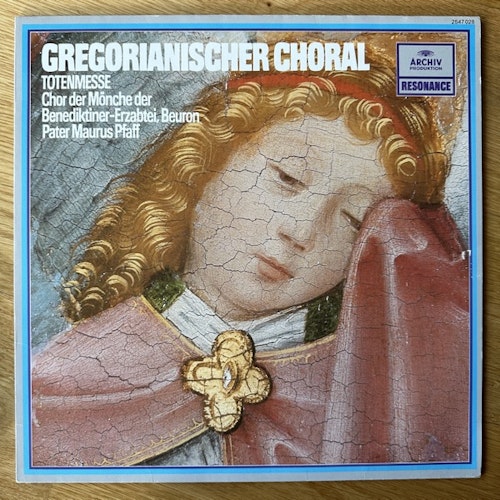 PETER MAURUS PFAFF Gregorianischer Choral: Totenmesse (Missa In Commemoratione Omnium Fidelium Defunctorum) (Archiv Produktion - Germany repress) (VG+/EX) LP