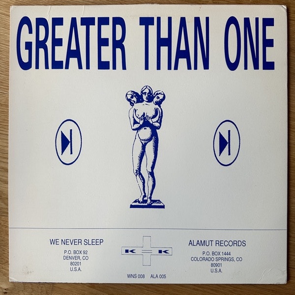 GREATER THAN ONE Trust (Clear vinyl) (We Never Sleep - USA original) (VG/EX) LP