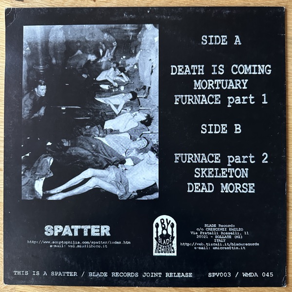 MURDER CORPORATION Lager (Spatter - Italy reissue) (VG/EX) LP