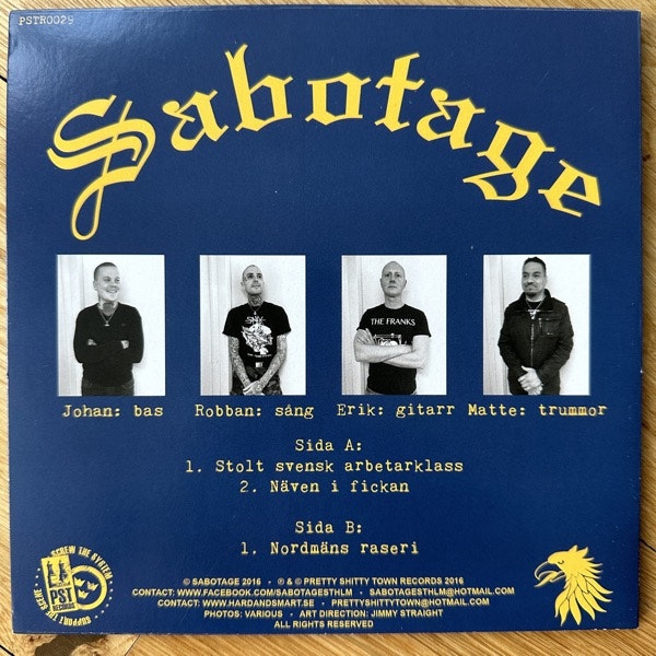 SABOTAGE A Furore Normannorum Libera Nos, Domine (Purple vinyl) (Pretty Shitty Town - Sweden original) (NM) 7"