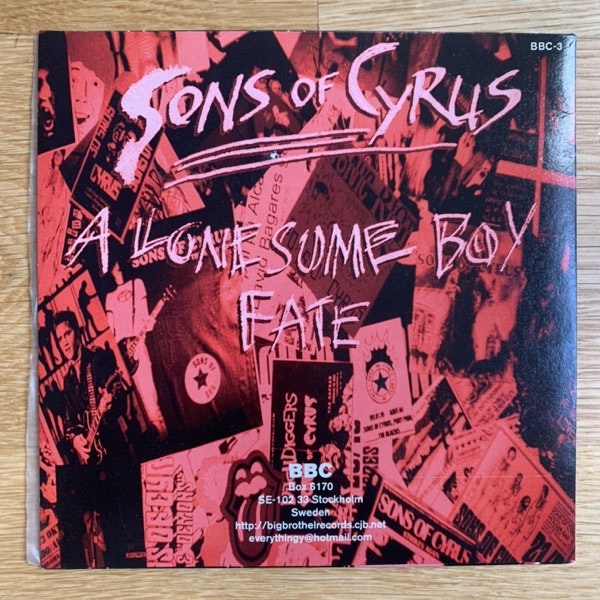 SONS OF CYRUS A Lonesome Boy (Clear vinyl) (Big Brothel - Sweden original) (VG+/NM) 7"