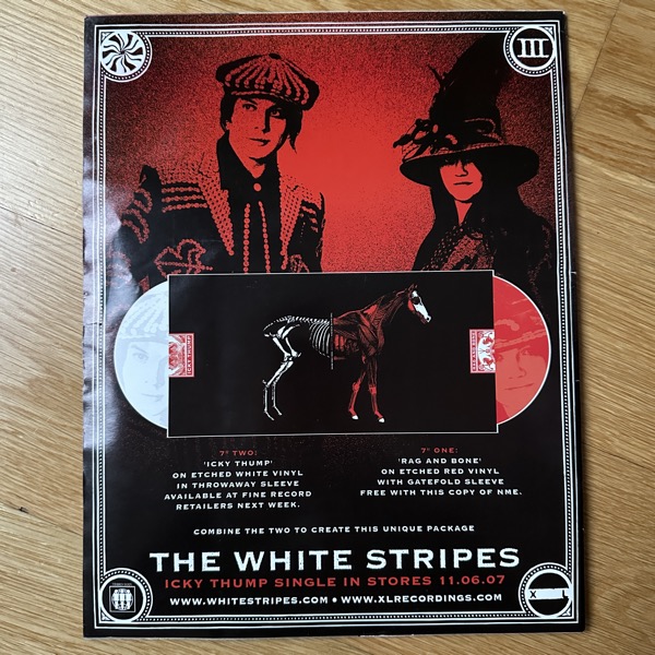 WHITE STRIPES, the Rag And Bone (Red vinyl) (XL, NME - UK original) (SS/EX) 7" + MAGAZINE