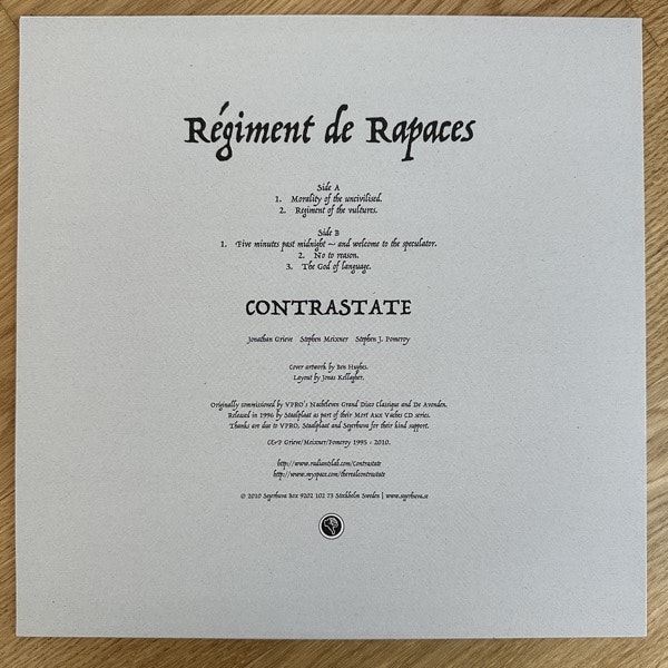 CONTRASTATE Régiment De Rapaces (Segerhuva - Sweden reissue) (NM) LP