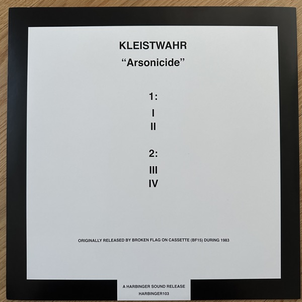 KLEISTWAHR Arsonicide (Harbinger Sound – UK reissue) (EX) LP