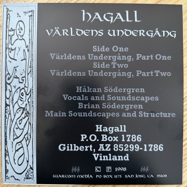 HAGALL Världens Undergång (Clear vinyl) (Warcom Media – USA original) (EX/NM) 7"