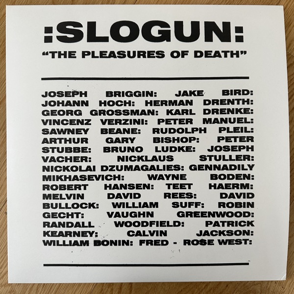 SLOGUN The Pleasures Of Death (Hospital - USA reissue) (EX) 2LP