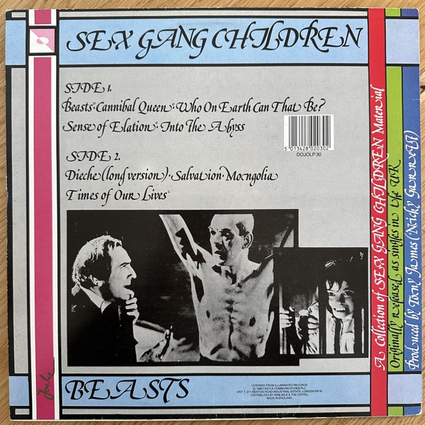 SEX GANG CHILDREN Beasts (Dojo - UK original) (VG) LP