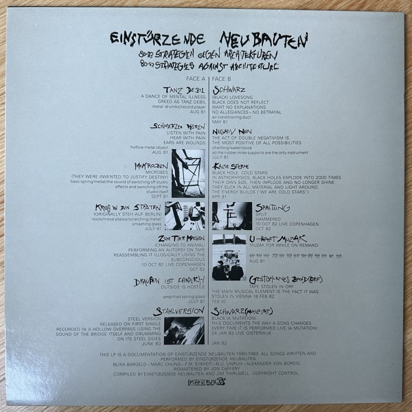EINSTÜRZENDE NEUBAUTEN 80-83 Strategien Gegen Architekturen (Mute - UK reissue) (EX/VG+) LP