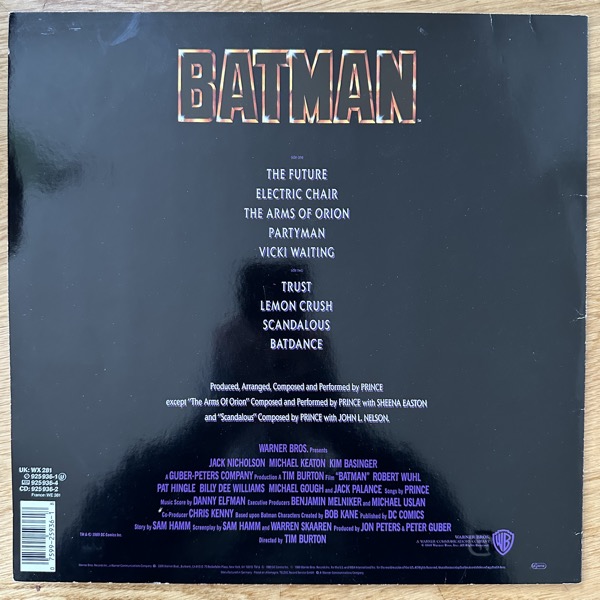 SOUNDTRACK Prince – Batman (Warner - Europe original) (VG+/VG) LP
