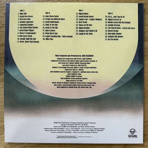 SOUNDTRACK John Harrison – George A. Romero's Day Of The Dead (Zombie rot vinyl) (Waxwork - USA 2021 reissue) (NM/EX) 2LP