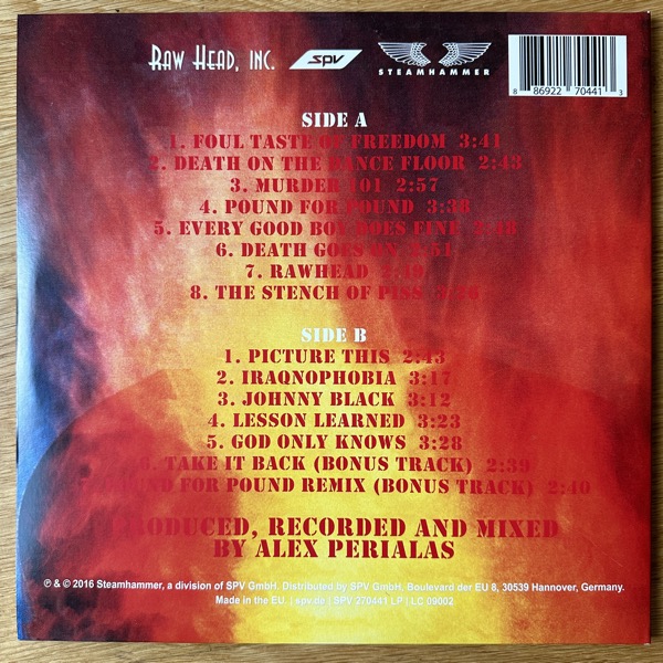 PRO-PAIN Foul Taste Of Freedom (Orange vinyl) (Steamhammer - Germany reissue) (EX/NM) LP+CD