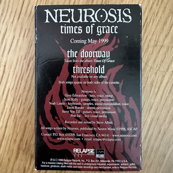 NEUROSIS The Doorway (Promo) (Relapse - USA original) (VG+) TAPE