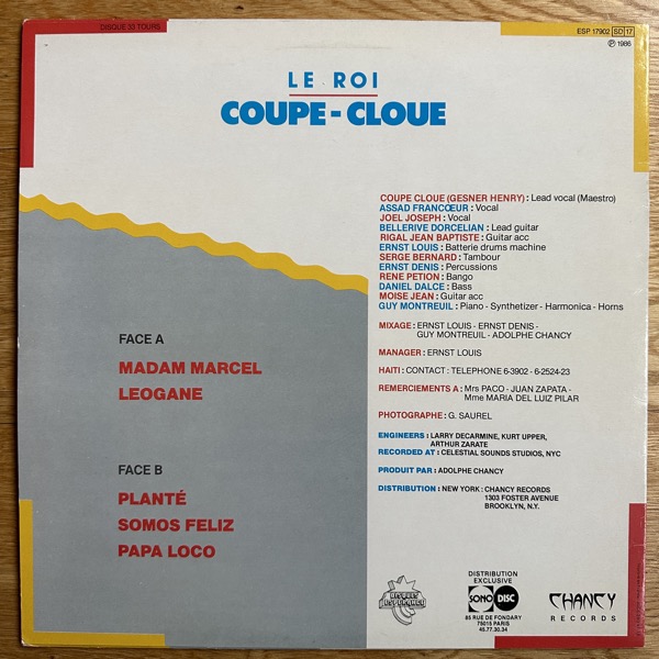 COUPÉ CLOUÉ Madam Marcel (Disques Espérance – France original) (VG+) LP