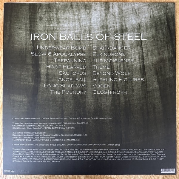 LOINCLÖTH Iron Balls Of Steel (Southern Lord - USA original) (NM/EX) LP
