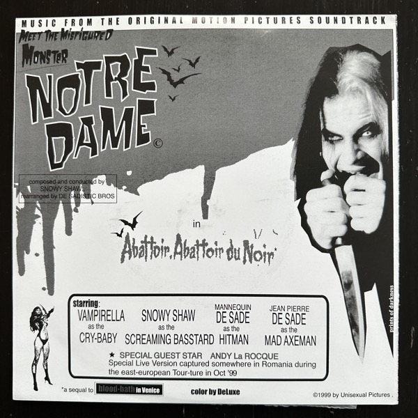 FORGOTTEN SILENCE / NOTRE DAME Hathor's Place / Abattoir. Abattoir Du Noir (Splatter vinyl) (Osmose - France original) (VG+/NM) 7"