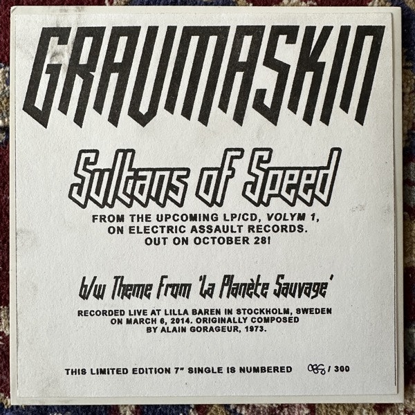 GRAVMASKIN Sultans Of Speed (Electric Assault - USA original) (EX) 7"