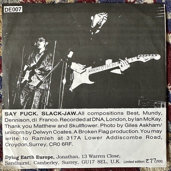 RAMLEH Say Fuck (Dying Earth - UK original) (VG+/VG) 7"