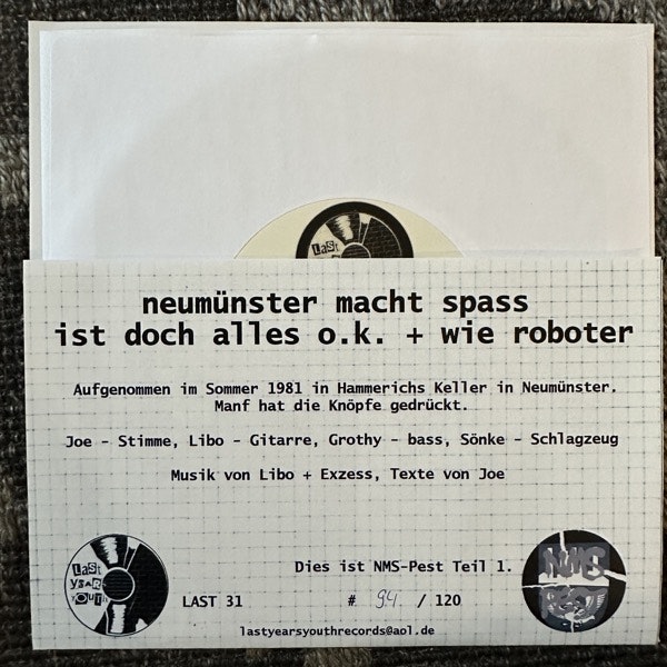 EXZESS Neumünster macht Spass (Last Year's Youth - Germany original) (EX/NM) 7"