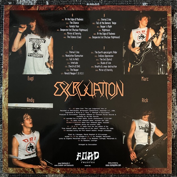 EXCRUCIATION Last Judgement - First Assault (F.O.A.D. - Italy original) (NM) 2LP