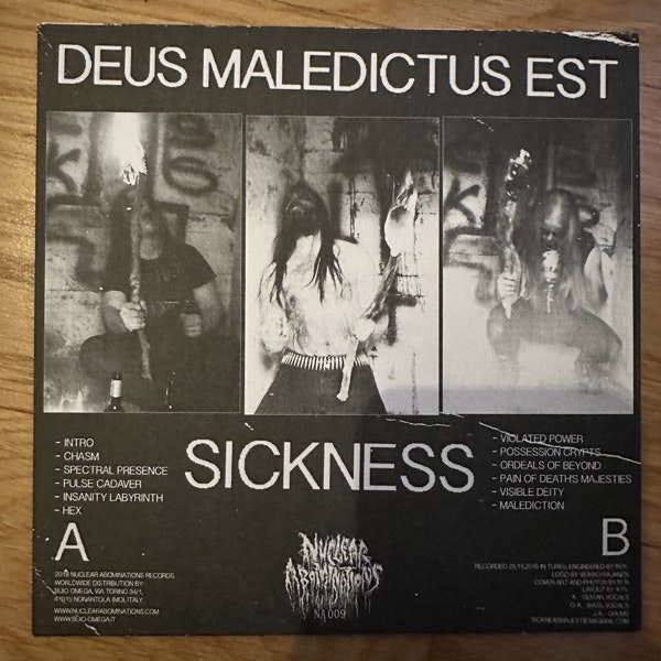 SICKNESS Deus Maledictus Est (Nuclear Abominations – Italy original) (NM/EX) 7"