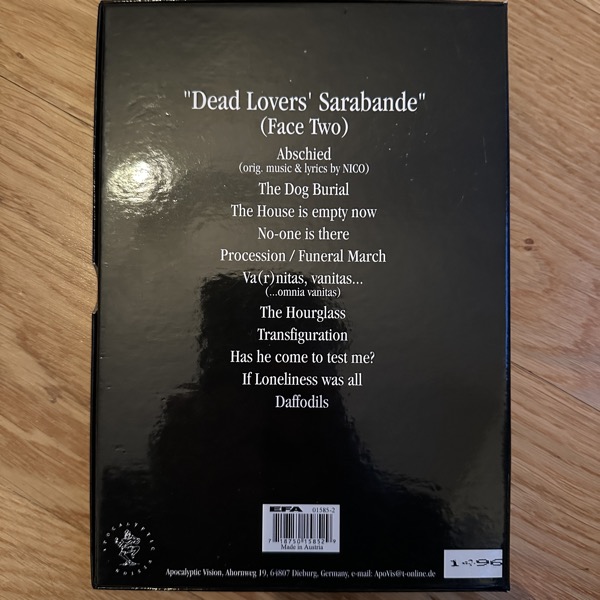 SOPOR AETERNUS & THE ENSEMBLE OF SHADOWS Dead Lovers' Sarabande (Face Two) (Apocalyptic Vision – Germany original) (EX) CD BOX