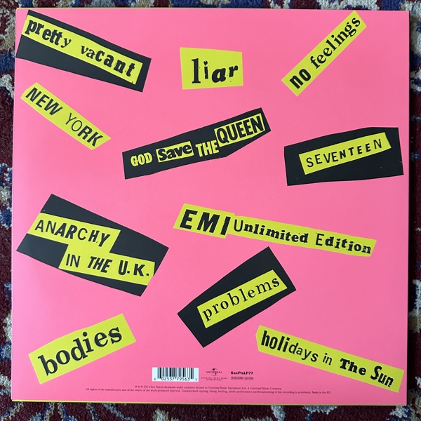 SEX PISTOLS Never Mind The Bollocks, Here's The Sex Pistols (Universal - Europe 2014 reissue) (NM/EX) LP