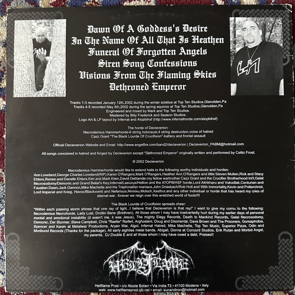 DECIEVERION Decieverion (Hellflame - Italy original) (VG+/EX) LP