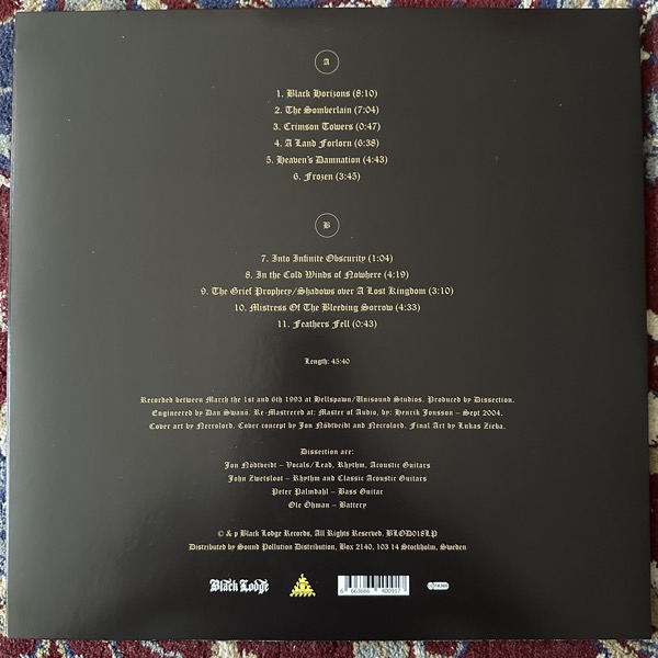 DISSECTION The Somberlain (Black Lodge - Sweden reissue) (EX) LP