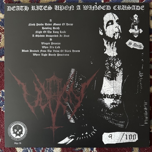 ULVEN Death Rites Upon A Winged Crusade (With patch and sticker) (Death Kvlt - UK original) (NM/EX) LP