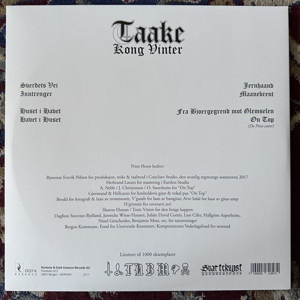 TAAKE Kong Vinter (Karisma - Norway original) (EX) 2LP