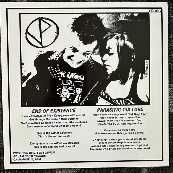 VIOLENT PARTY End Of Existence (Self released - USA original) (EX) 7"