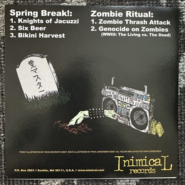 ZOMBIE RITUAL / SPRING BREAK! Split (Inimical - USA original) (EX) 7"