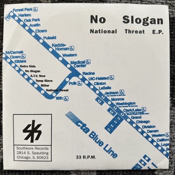 NO SLOGAN National Threat (Southkore - USA original) (EX) 7"
