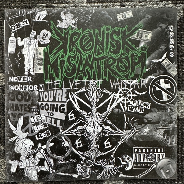 KRONISK MISANTROPI Helvetet Väntar (Green vinyl) (Konton Crasher – USA original) (EX) 7"