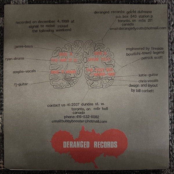 COUNTDOWN TO OBLIVION Brain Surgery For Beginners (Deranged - Canada original) (EX) 7"