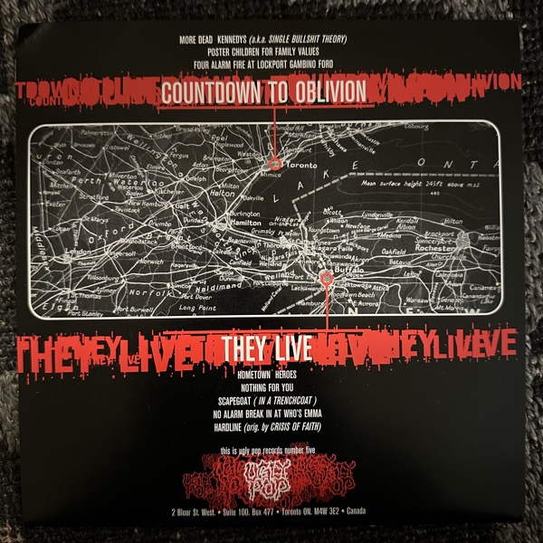 COUNTDOWN TO OBLIVION / THEY LIVE Split (Ugly Pop - Canada original) (EX) 7"