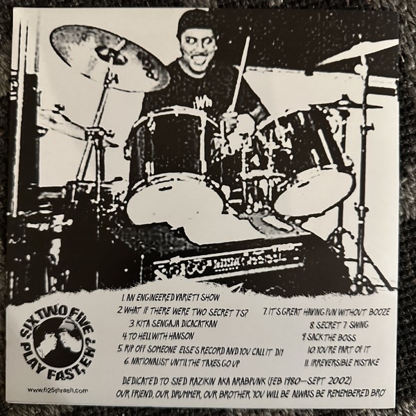 SECRET 7 Play Fast Like There Is No Tomorrow (625 Thrashcore – USA original) (EX) 7"