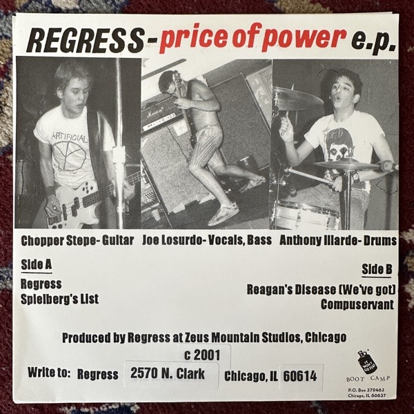 REGRESS The Price Of Power E.P. (Boot Camp - USA original) (EX) 7"