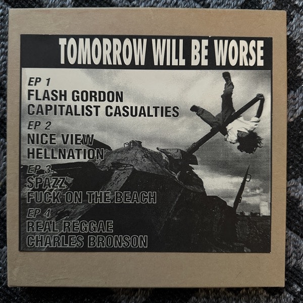 VARIOUS Tomorrow Will Be Worse (Marbled vinyl) (Sound Pollution - USA original) (EX) 4x7" BOX