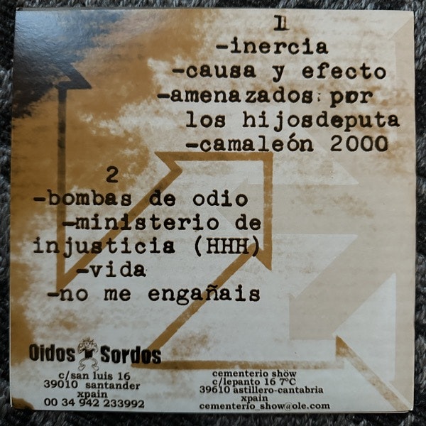 CEMENTERIO SHOW Inercia (Oídos Sordos – Spain original) (EX) 7"