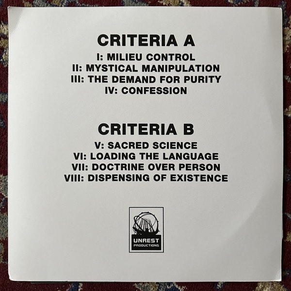KEVLAR Criteria (Unrest - UK original) (VG+/EX) LP