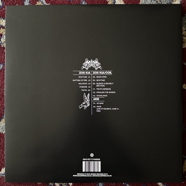 ZOS KIA / COIL Transparent (Cold Spring - UK reissue) (EX) 2LP